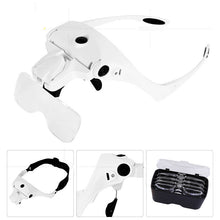 Eyewear Magnifier 1.0 X-3.5X Adjustable 5 Lens Loupe Headband Magnifier Magnifying Glasses With LED Lamp Jewelry Repair Tools