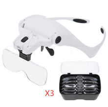 Eyewear Magnifier 1.0 X-3.5X Adjustable 5 Lens Loupe Headband Magnifier Magnifying Glasses With LED Lamp Jewelry Repair Tools